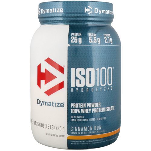 Dymatize Nutrition, ISO100 Hydrolyzed, 100% Whey Protein Isolate, Cinnamon Bun, 1.6 lbs (725 g) فوائد