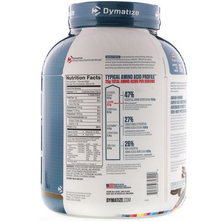Dymatize Nutrition, ISO100 Hydrolyzed, 100% Whey Protein Isolate, Cookies & Cream, 5 lbs (2.3 kg):بر,تين مصل اللبن, التغذية الرياضية