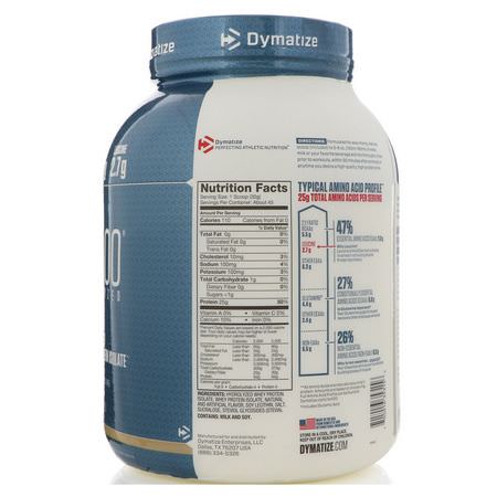 Dymatize Nutrition, ISO100 Hydrolyzed, 100% Whey Protein Isolate, Gourmet Vanilla, 3 lb (1.4 kg):بر,تين مصل اللبن, التغذية الرياضية