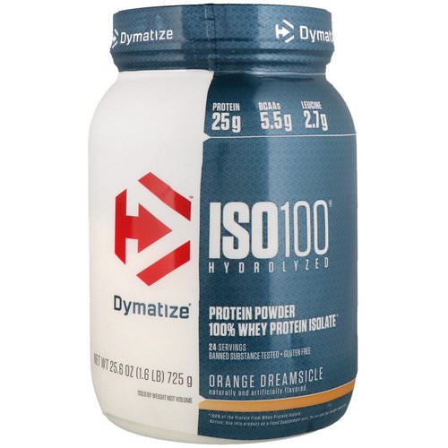Dymatize Nutrition, ISO100 Hydrolyzed, 100% Whey Protein Isolate, Orange Dreamsicle, 1.6 lbs (725 g) فوائد