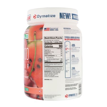 Dymatize Nutrition, ISO100 Hydrolyzed Clear, 100% Whey Protein Isolate, Cherry Watermelon, 1.1 lb (500 g):بر,تين مصل اللبن, التغذية الرياضية
