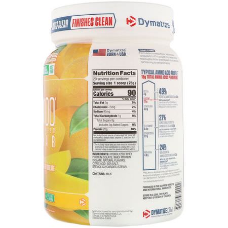 Dymatize Nutrition, ISO100 Hydrolyzed Clear, 100% Whey Protein Isolate, Mango, 1.1 lb (500 g):بر,تين مصل اللبن, التغذية الرياضية