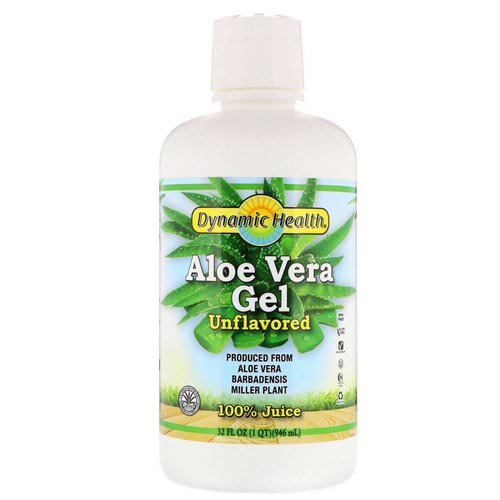 Dynamic Health Laboratories, Aloe Vera Gel, 100% Juice, Unflavored, 32 fl oz (946 ml) فوائد