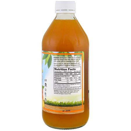 Dynamic Health Laboratories, Certified Organic Apple Cider Vinegar Detox Tonic, 16 fl oz (473 ml):الخل, الخل