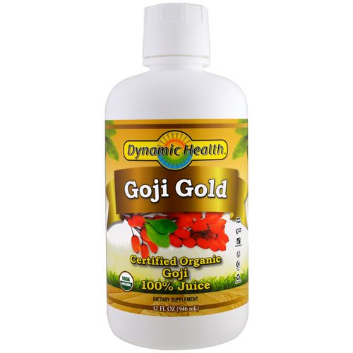 Dynamic Health Laboratories, Certified Organic Goji Gold, 100% Juice, 32 fl oz (946 ml) فوائد