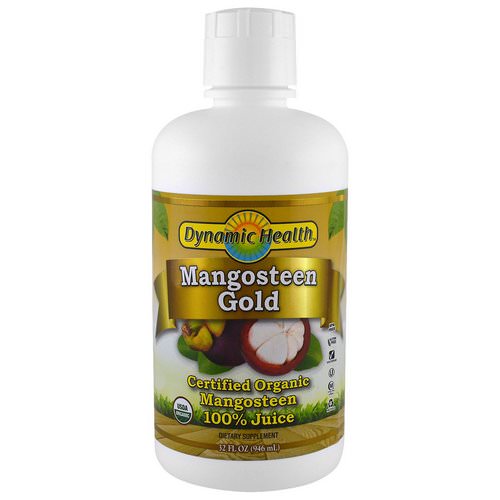 Dynamic Health Laboratories, Certified Organic Mangosteen Gold, 100% Juice, 32 fl oz (946 ml) فوائد