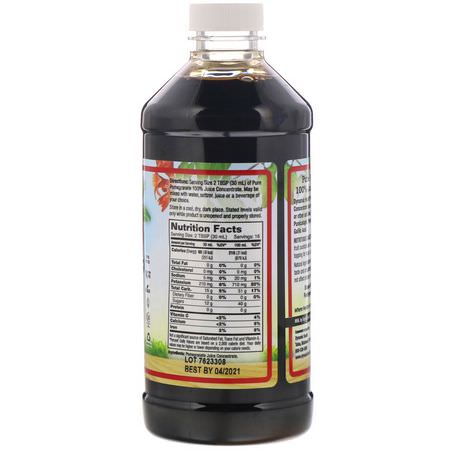 Dynamic Health Laboratories, Pure Pomegranate, 100% Juice Concentrate, Unsweetened, 16 fl oz (473 ml):عصير الرمان, عصائر الفاكهة