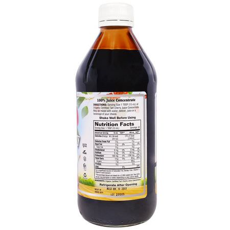 Dynamic Health Laboratories, Once Daily Tart Cherry, Ultra 5X, 100% Juice Concentrate, 16 fl oz (473 ml):Black, Chart Fruit Tart