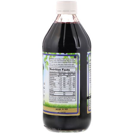 Dynamic Health Laboratories, Pure Blueberry, 100% Juice Concentrate, Unsweetened, 16 fl oz (473 ml):عصير العنب البري, عصائر الفاكهة