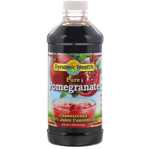 Dynamic Health Laboratories, Pure Pomegranate, 100% Juice Concentrate, Unsweetened, 16 fl oz (473 ml) فوائد