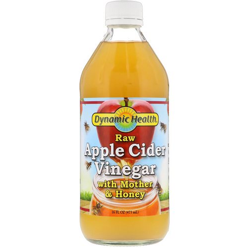 Dynamic Health Laboratories, Raw Apple Cider Vinegar with Mother & Honey, 16 fl oz (473 ml) فوائد