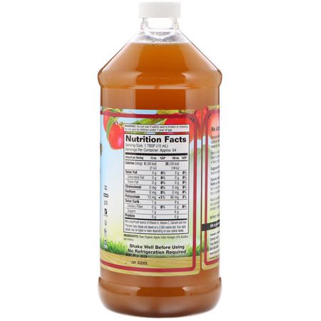 Dynamic Health Laboratories, Raw Apple Cider Vinegar with Mother & Honey, 32 fl oz (946 ml):خل التفاح -
