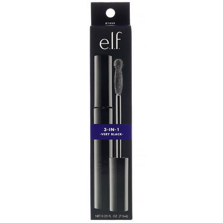 E.L.F, 3-In-1 Mascara, Very Black, 0.25 fl oz (7.5 ml):Lashes, Mascara