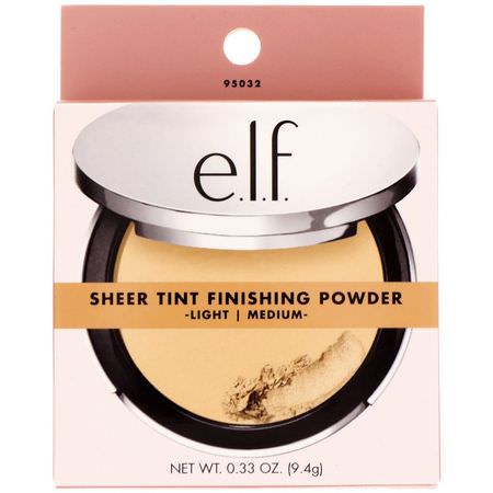 E.L.F, Beautifully Bare, Sheer Tint Finishing Powder, Light/Medium, 0.33 oz (9.4 g):ب,درة مضغ,طة,جه