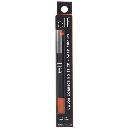 E.L.F, Color Correcting Stick, Dark Circles, Deep Skin Tones, 0.11 oz (3.1 g):خافي العي,ب, ال,جه