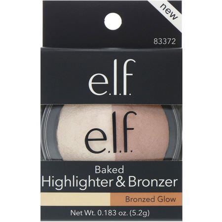 E.L.F, Baked Highlighter & Bronzer, Bronzed Glow, 0.183 oz (5.2 g):تمييز, بر,نزي