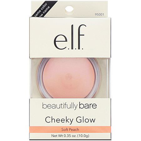 E.L.F, Beautifully Bare, Cheeky Glow, Soft Peach, 0.35 oz (10.0 g):Blush, Cheeks