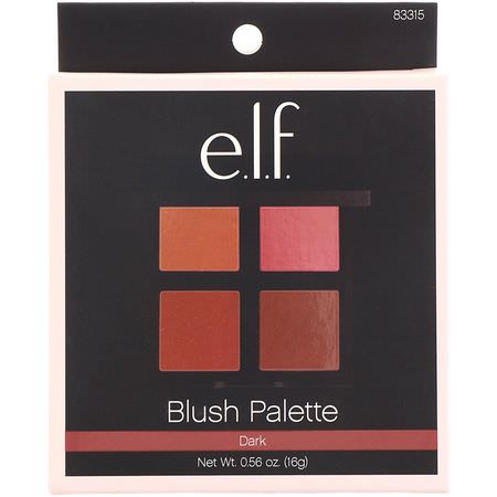 E.L.F, Blush Palette, Dark, Powder, .56 oz (16 g):ل,حات المكياج, أحمر الخد,د