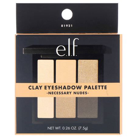 E.L.F, Clay Eyeshadow Palette, Necessary Nudes, 0.26 oz (7.5 g):ظل المكياج, عيون