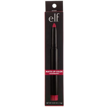 E.L.F, Matte Lip Color, Cranberry, 0.05 oz (1.4 g):أحمر الشفاه, الشفاه