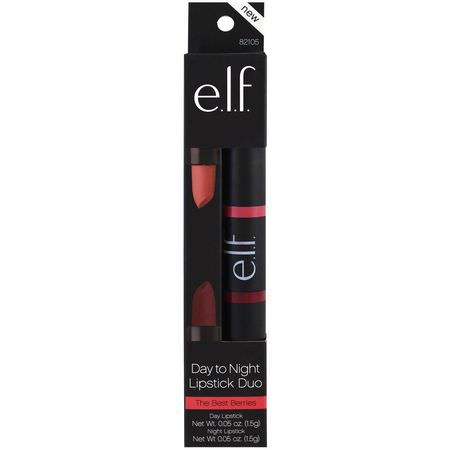 E.L.F, Day To Night, Lipstick Duo, The Best Berries, 0.05 oz (1.5 g):أحمر شفاه, شفاه