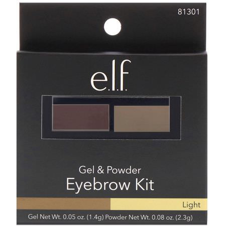 E.L.F, Eyebrow Kit, Gel & Powder, Light, 0.05 oz (1.4 g), 0.08 oz (2.3 g):Gels, Brow Pencils
