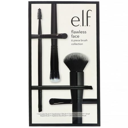 E.L.F, Flawless Face Kit, 6 Piece Brush Collection:فرش المكياج, الجمال