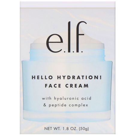 E.L.F, Hello Hydration! Face Cream, 1.8 oz (50 g):كريم, مصل حمض الهيال,ر,نيك