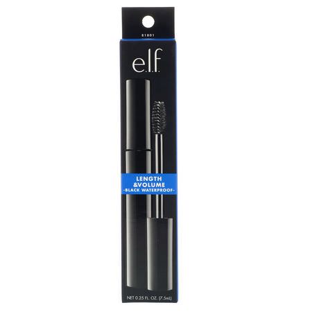 E.L.F, Length & Volume Waterproof Mascara, Black, 0.25 oz (7.5 g):Lashes, Mascara