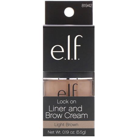 E.L.F, Lock On, Liner And Brow Cream, Light Brown, 0.19 oz (5.5 g):Gels, Brow Pencils