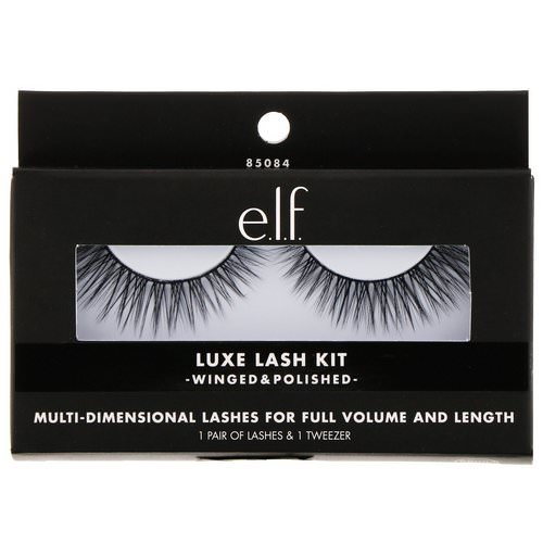 E.L.F, Luxe Lash Kit, Winged & Polished, 1 Pair of Lashes & 1 Tweezer فوائد