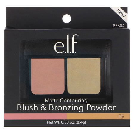 E.L.F, Matte Contouring Blush & Bronzing Powder, Fiji, 0.30 oz (8.4 g):Bronzer, Blush