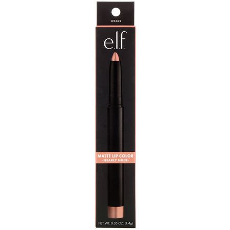 E.L.F, Matte Lip Color, Nearly Nude, 0.05 oz (1.4 g):أحمر الشفاه, الشفاه