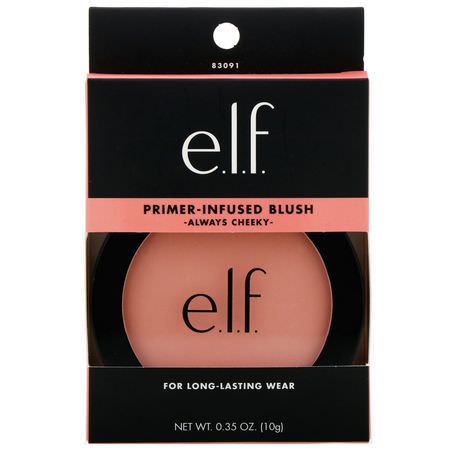 E.L.F, Primer-Infused Blush, Always Cheeky, 0.35 oz (10 g):Blush, Cheeks