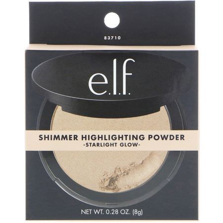 E.L.F, Shimmer Highlighting Powder, Starlight Glow, 0.28 oz (8 g):Highlighter, Cheeks