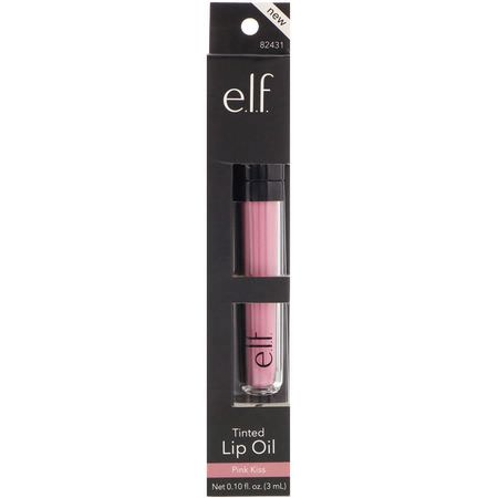 E.L.F, Tinted Lip Oil, Pink Kiss, 0.10 fl oz (3 ml):Lip Gloss, شفاه