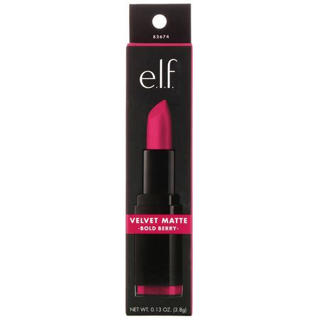 E.L.F, Velvet Matte Lipstick, Bold Berry, 0.14 oz (4.1 g):أحمر شفاه, شفاه