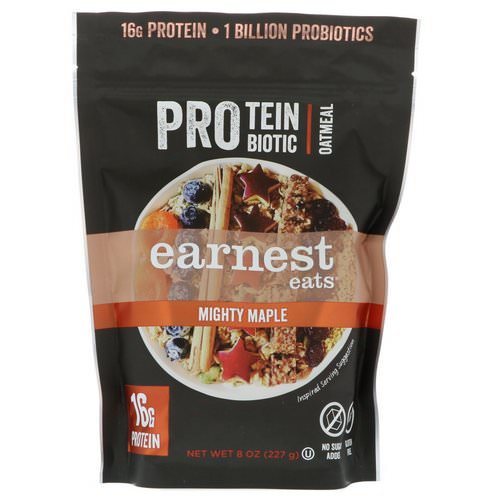 Earnest Eats, Protein Probiotic Oatmeal, Mighty Maple, 8 oz (227 g) فوائد