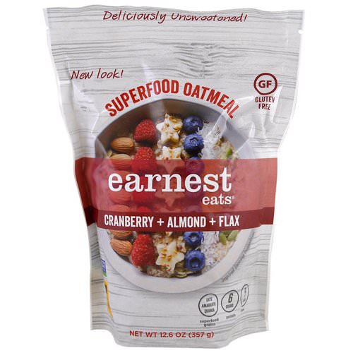 Earnest Eats, Superfood Oatmeal, Cranberry + Almond + Flax, 12.6 oz (357 g) فوائد