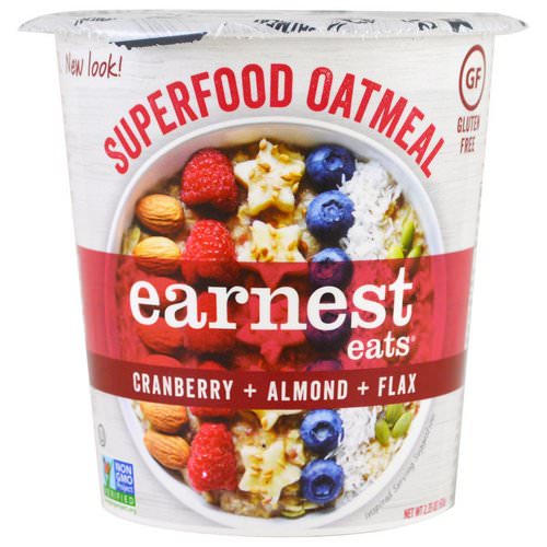 Earnest Eats, Superfood Oatmeal, Cranberry + Almond + Flax, American Blend, 2.35 oz (67 g) فوائد