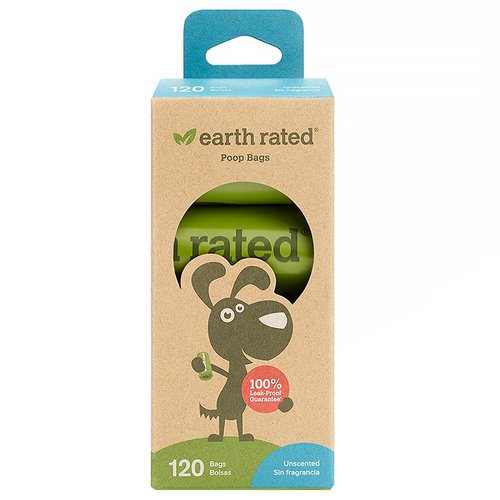 Earth Rated, Dog Waste Bags, Unscented, 120 Bags, 8 Refill Rolls فوائد