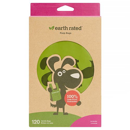 Earth Rated, Handle Bags, Dog Waste Bags, Lavender Scented, 120 Bags فوائد