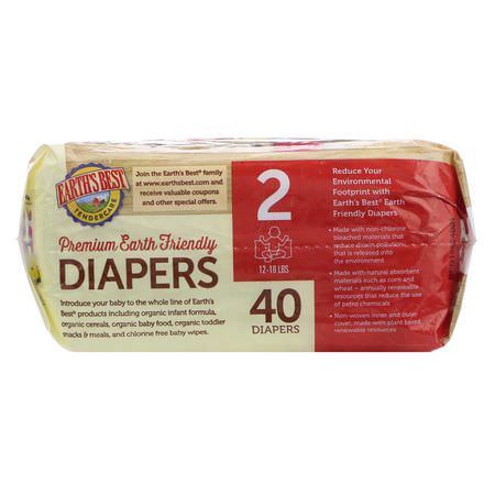 Earth's Best Disposable Diapers - حفاضات يمكن التخلص منها, حفاضات أطفال ,