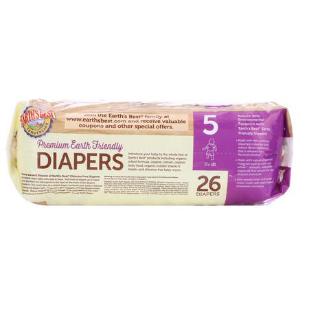 Earth's Best Disposable Diapers - حفاضات يمكن التخلص منها ,حفاضات أطفال