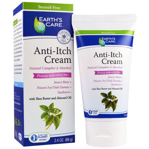 Earth's Care, Anti-Itch Cream, with Shea Butter and Almond Oil, 2.4 oz (68 g) فوائد