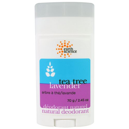 Earth Science, Natural Deodorant, Tea Tree, Lavender, 2.45 oz (70 g) فوائد