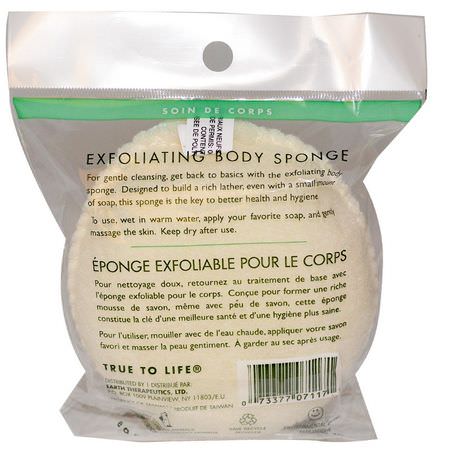 Earth Therapeutics, Exfoliating Body Sponge, 1 Sponge:حمام, دش