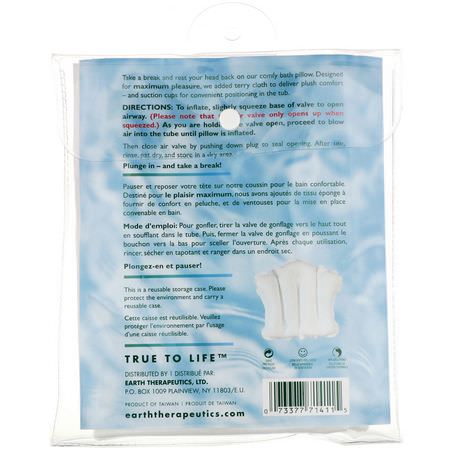 Earth Therapeutics, Terry Covered Bath Pillow, Relaxation Therapy, 1 Pillow:حمام, دش