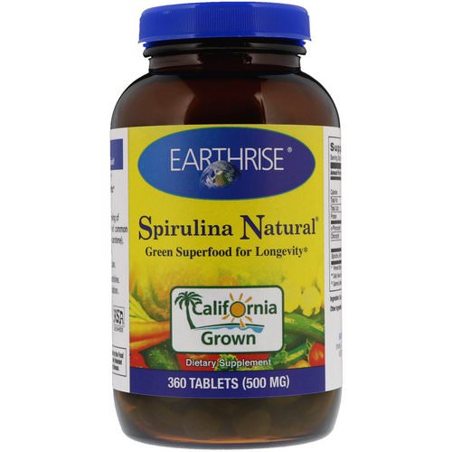Earthrise, Spirulina Natural, 500 mg, 360 Tablets فوائد