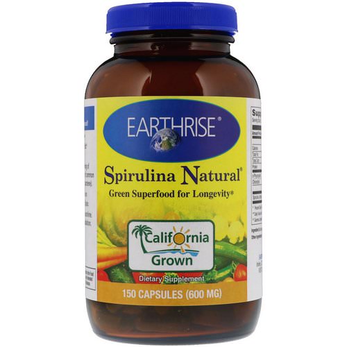 Earthrise, Spirulina Natural, 600 mg, 150 Capsules فوائد